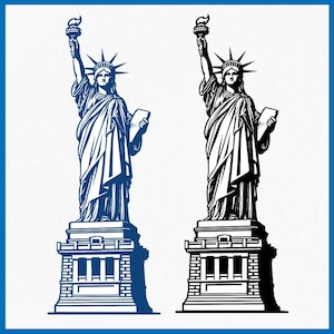 Estátua da Liberdade Svg, Png, Símbolo de Nova York, Nova York svg, Design de Estátua, Ícone png, Silhueta de Nova York, Download Digital
