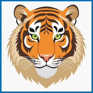 Tiger Kopf SVG, Tiger Gesicht SVG, Tiger SVG, Tiger Clipart, Png-Dateien, SVG-Dateien für Cricut, digitaler Download