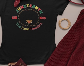 Juneteenth Woman Afro T-Shirt Freedom & Empowerment Tee