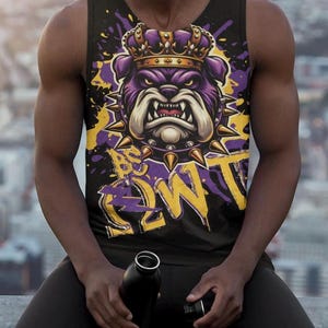 Camiseta sin mangas Bulldog Graffiti Fraternidad Omega Mejor jugador de baloncesto Regalo Q’s Camiseta Balling Apparel Regalo del Día del Padre para él