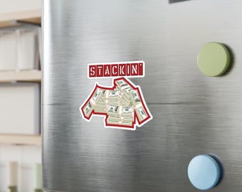 Stackin Money Vinyl Decal | Stacking Your Money Sticker | Money Lover Decal | Dollars Decal | Lifestyle Sticker | Entrepreneur Decal