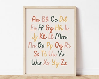 Alphabet Print | Baby Girl, Baby Boy Nursery Print | ABC Nursery Decor | Kids Room | Playroom | Printable Wall Art | Baby Shower Gift