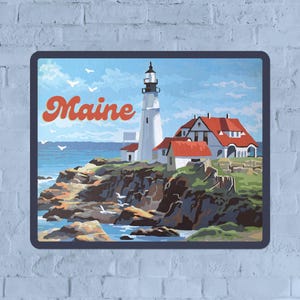 Pegatina de vinilo del faro de Maine