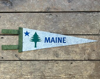 Maine 1901 Bicentennial Flag Pennant - Medium Size
