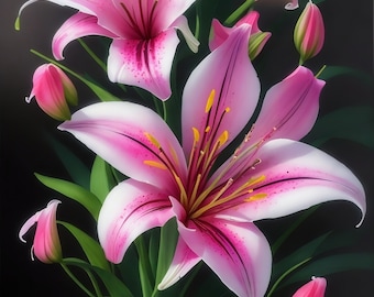 Digital Print Collection, Lilies, Flowers, Lily Flowers, Digital Download