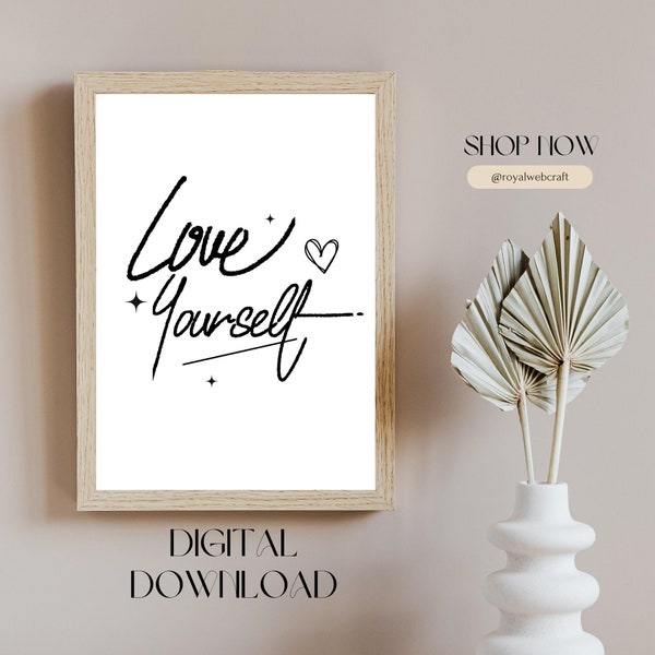 Love Yourself Print - Etsy