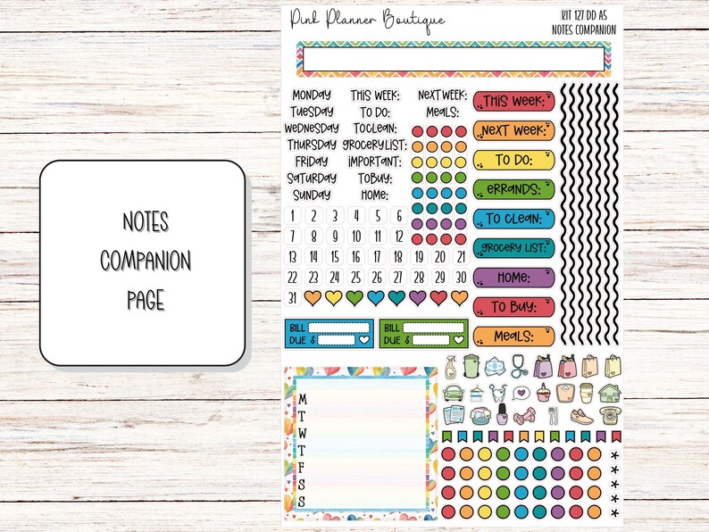 Daily Duo Dashboard Kit 127 | Erin Condren A5 Planner Sticker Kit ...