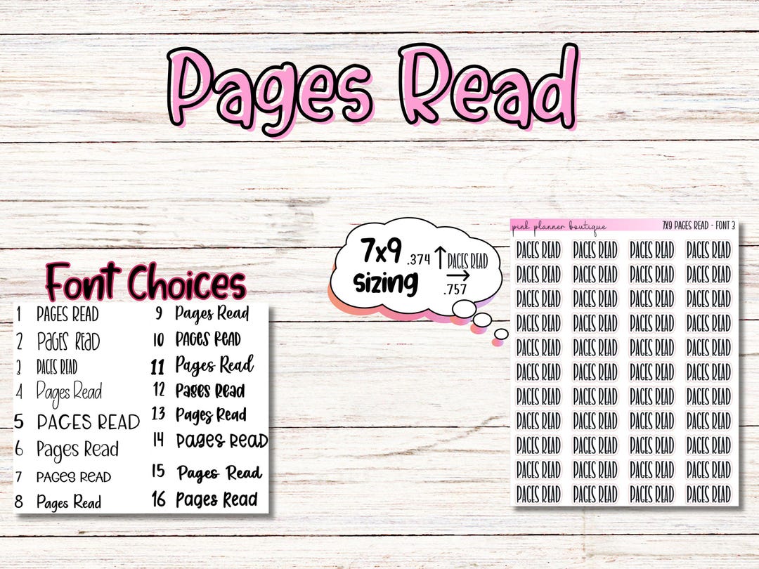 PAGES READ Scripts 7X9 Sized - Etsy