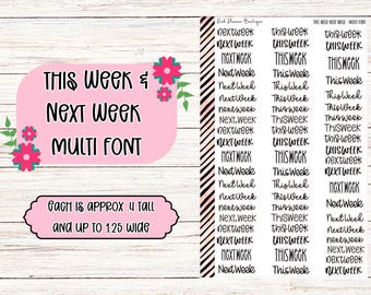 This Week Next Week - Multi Font Planner Sticker Script