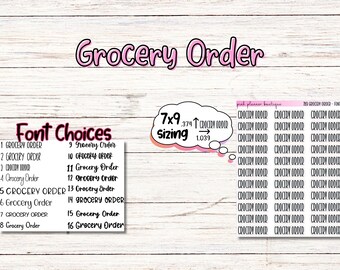 GROCERY ORDER Scripts 7x9 Sized