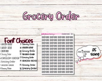 GROCERY ORDER Scripts A5 Sized