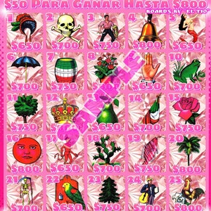 Loteria Board Pink Diamonds