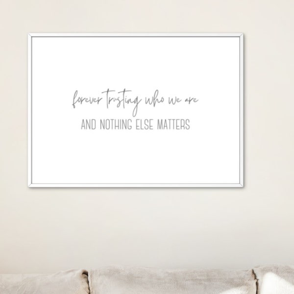 Nothing Else Matters Wall Decor, Metallica Lyrics Wall Decor, Kids Room Wall Art