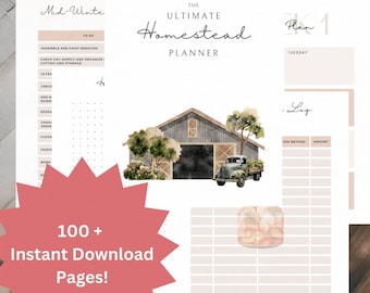 Homestead Planner, Monthly Planner, Digital Download, Garden Gifts, Homesteading Gifts, Homesteading Tools, Homestead Supplies