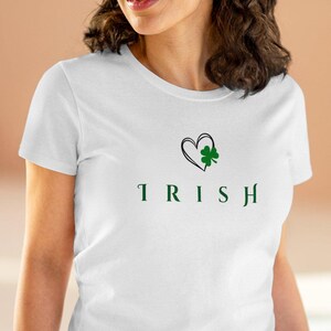Irish Heart Shamrock Women&#39;s Tee: Ireland Pride Gift