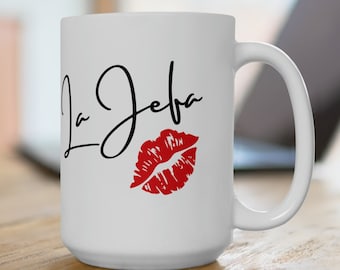 La Jefa Coffee Mug: Spanish Boss Gift, Latina Women's Cup