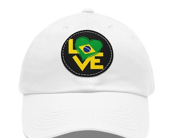 Gorra de béisbol "Brazil Love": gorra de sarga para mujer, regalo del orgullo brasileño