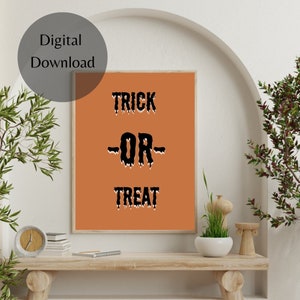 Trick or Treat Digital Wall Art | Halloween Wall Art | Halloween Digital Wall Art |