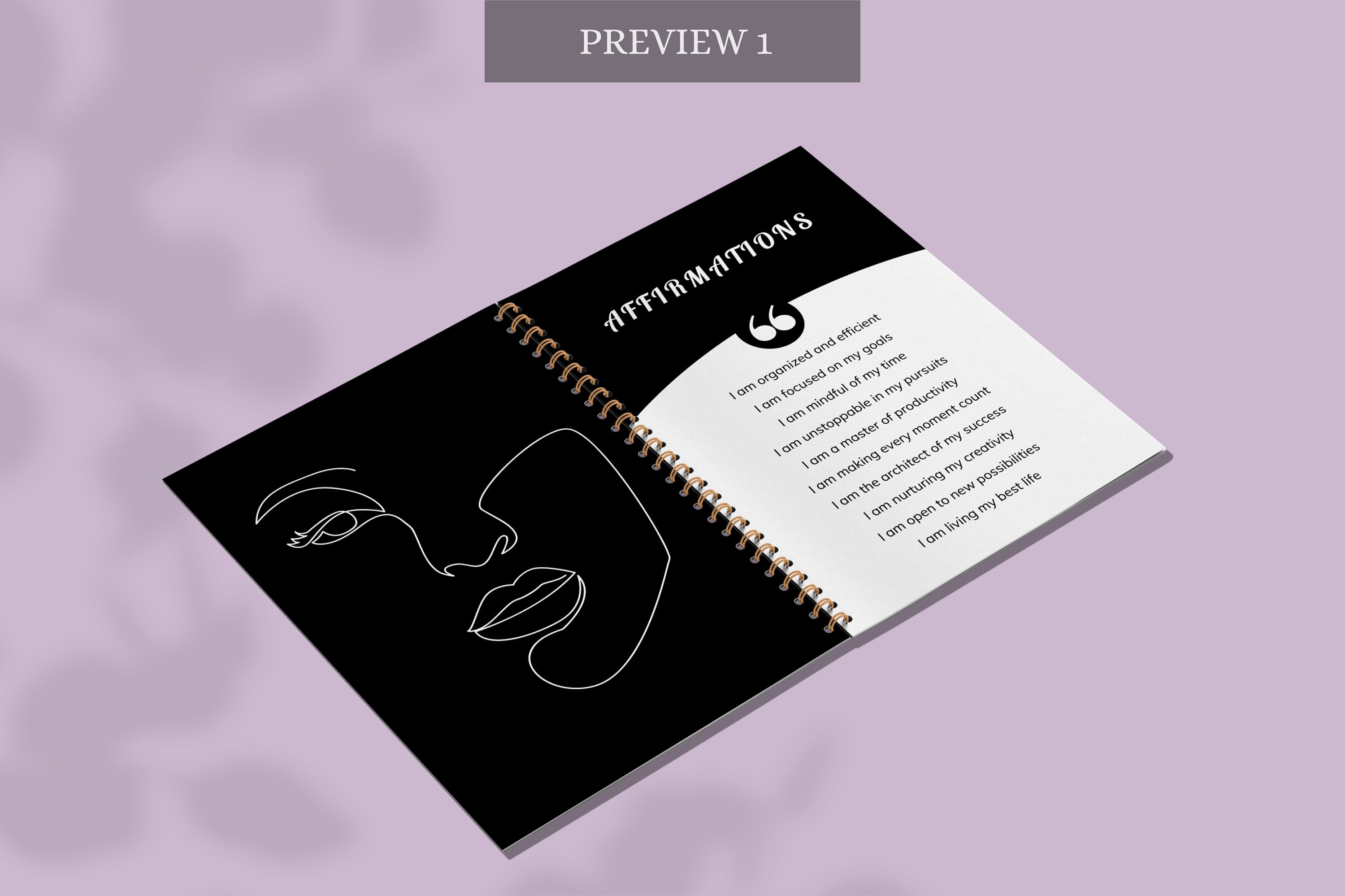 Affirmations Printable Planner Dashboard: Minimal Printable Inserts ...