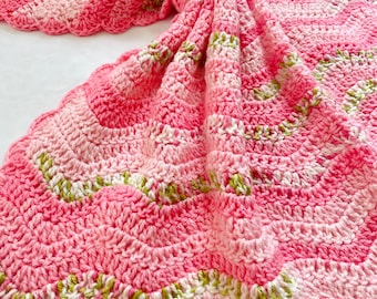 Pink Baby Blanket Crochet, Cozy and Soft Nursery Bedding