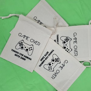 Game Over Thank You - Personalized Controller Video Game Favor Bag for Kids Party! Gamer Video Game Party Favors - Thank You Bags - Game On