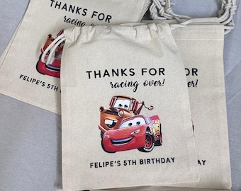 Disney Cars-bedankzakjes, gepersonaliseerde mousseline goodiebags (set van 20)