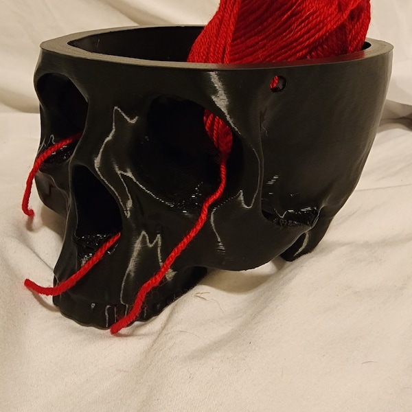 Skull Yarn Bowl, decorative skull bowl 3d file