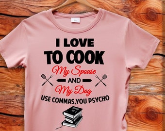 Camiseta divertida de gramática, usa comas, camiseta de profesor de inglés