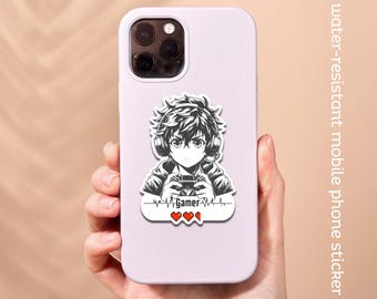 Anime Gamer Vinyl Sticker | Waterproof, Bubble-Free | Video Game Lover