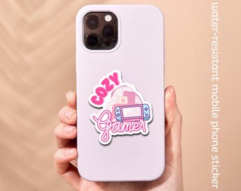 Cozy Gamer Sticker: Pastel Gaming Laptop Decal