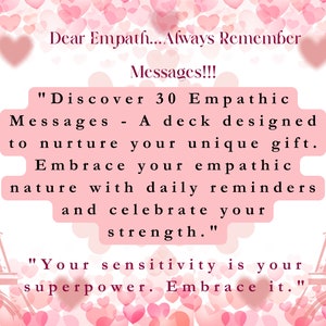 Dear Empath Always Remember Message Cards, Empath Tips, Empath Protection SelfCare, Daily Inspiration, Guidance, Quotes, Sensitive, Reminder