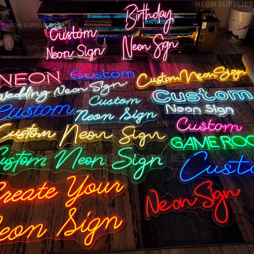 Custom LED Neon Acrylic Sign Wall Light Home Decor Vintage Etsy