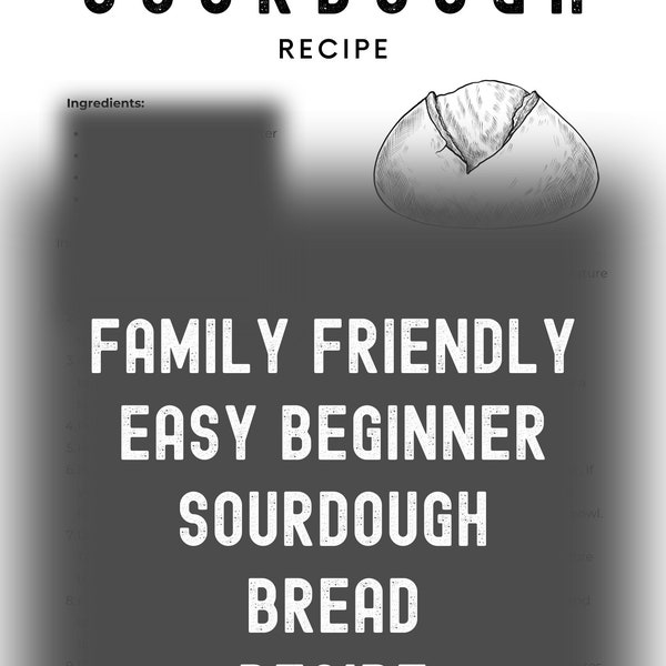 BEST EASY Sourdough Recipe Beginner Friendly Recipe Instant Download Printable Recipe Asthetic Minimalist | LaRoche Family Kitchen