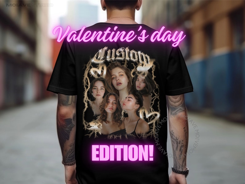 Valentines Day, Custom Rap Tee Bootleg, Vintage Custom Shirt, Boyfriend Shirt, Design Personalized Gift, Vintage Graphic Tshirt image 1