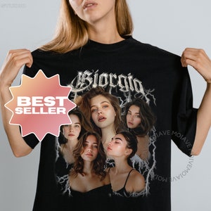 T-shirt rap personnalisé bootleg, chemise personnalisée vintage, chemise petite amie personnalisée collage rétro, cadeau personnalisé design, t-shirt graphique vintage
