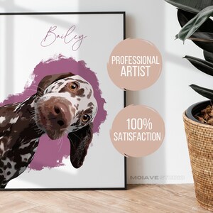 Retrato de mascota personalizado, retrato de mascota personalizado, impresiones de mascotas, retrato de mascota de dibujos animados, regalo de amante de los perros, pintura digital personalizada / 45