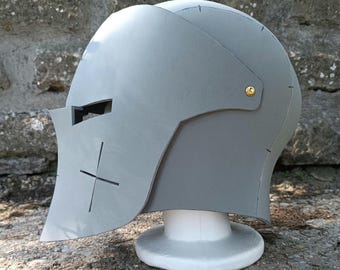 Medieval knight helmet foam template