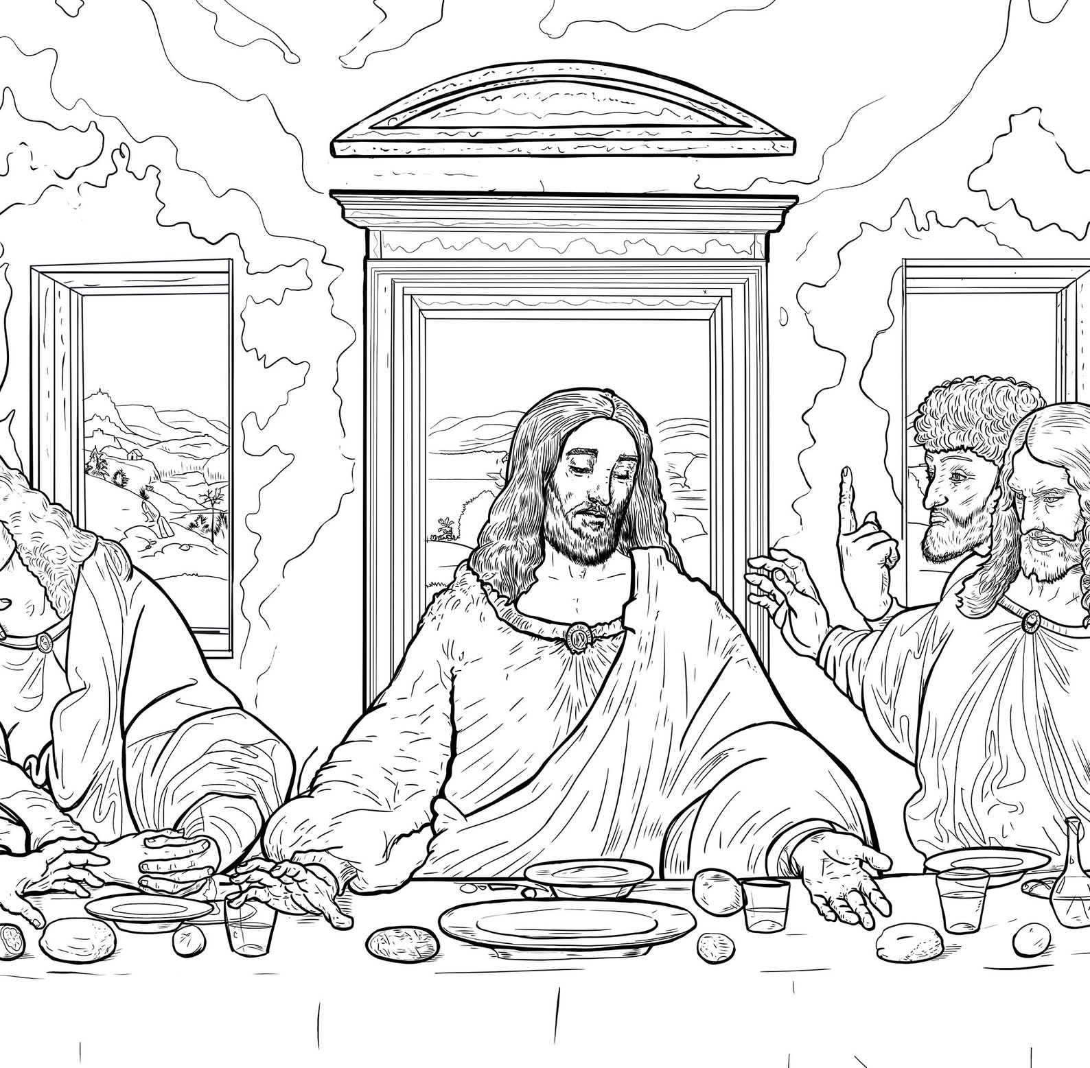 Davinci's Last Supper Table Top Coloring - Etsy