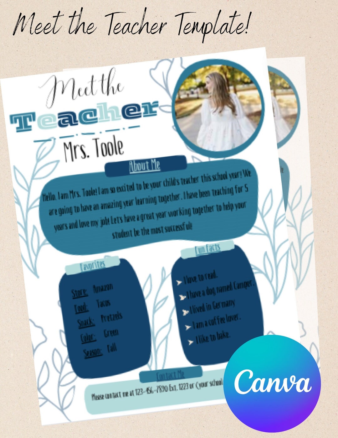 Meet the Teacher L Canva Template L Editable - Etsy