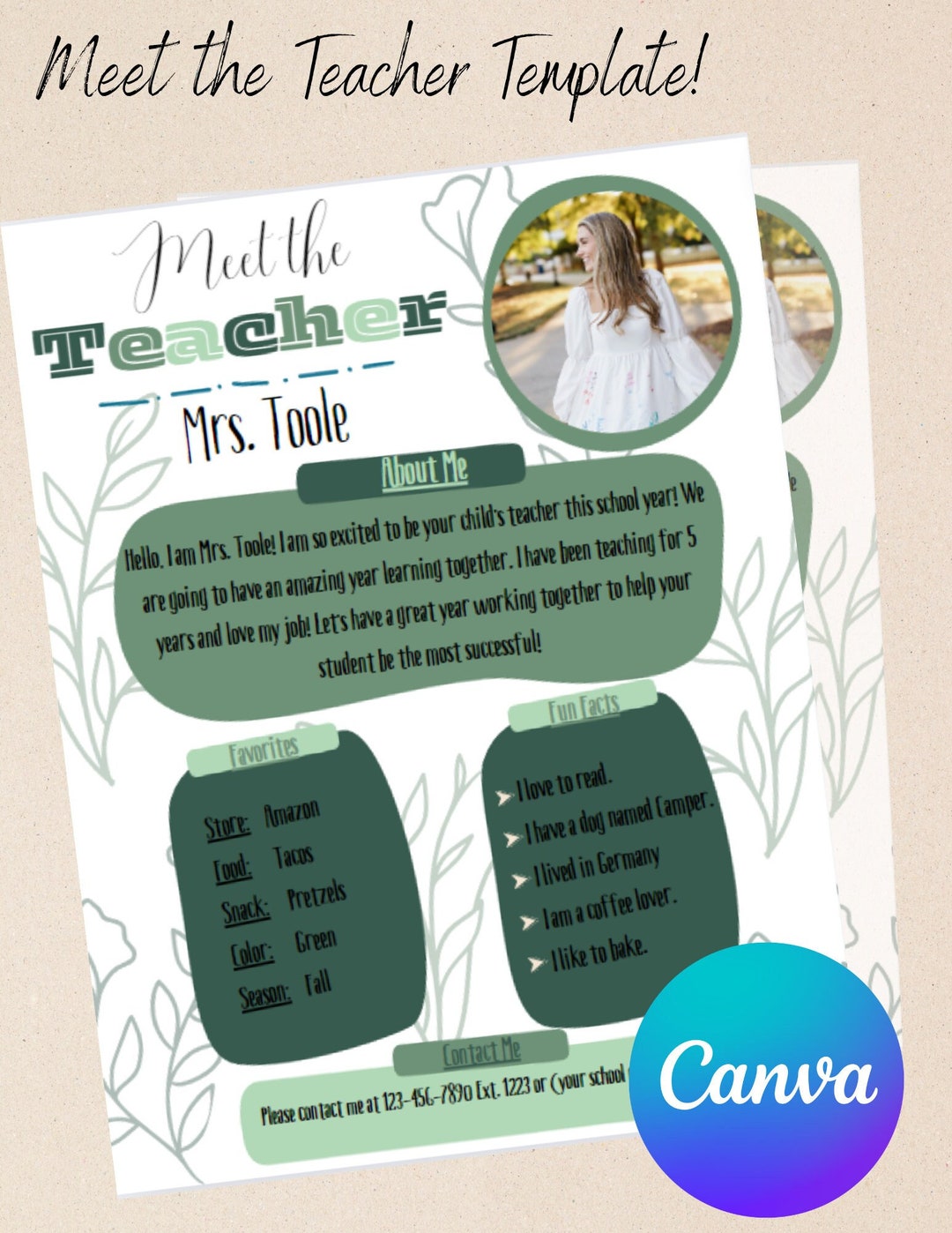 Meet the Teacher L Canva Template L Editable - Etsy