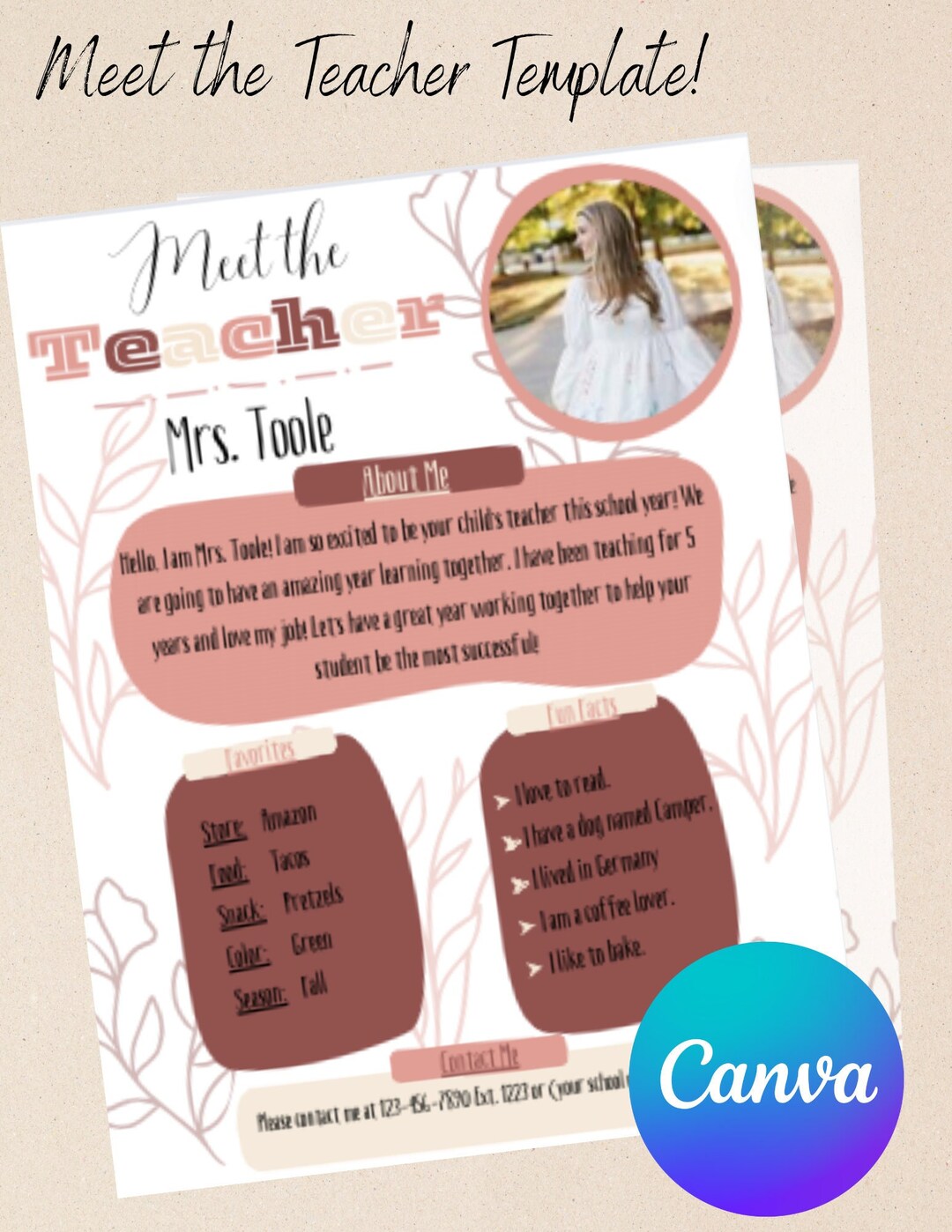 Meet the Teacher L Canva Template L Editable - Etsy