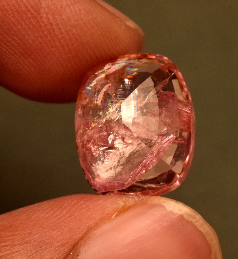 Bio Orange Padparadscha Sapphire Hard Corundum Sapphire Peach Pink Certified 12.25 Ct Cushion Cut Loose Gemstone For Ring image 4