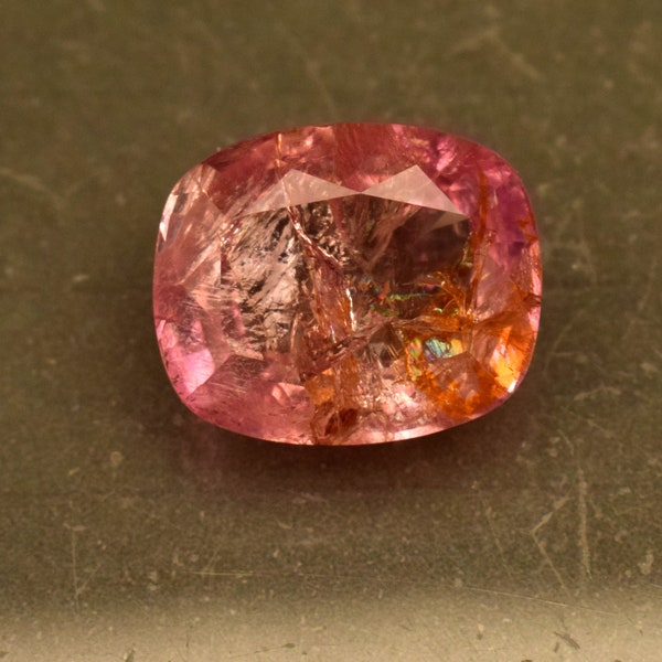 Bio Orange Padparadscha Sapphire Hard Corundum Sapphire Peach Pink Certified 12.25 Ct Cushion Cut Loose Gemstone For Ring