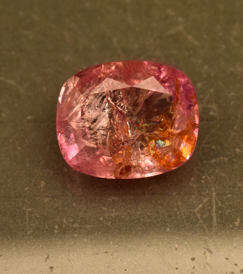 Bio Orange Padparadscha Sapphire Hard Corundum Sapphire Peach Pink Certified 12.25 Ct Cushion Cut Loose Gemstone For Ring image 1