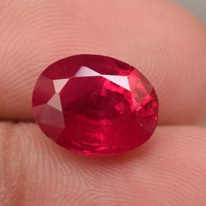Roter Rubin aus Mosambik, zertifiziert, 4,10 ct, oval geschliffen, loser Edelstein zur Ringherstellung
