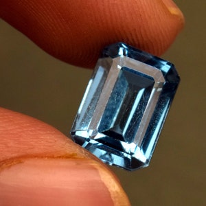 Top Blue Topaz Gemstone Certified 5.00 Ct Emerald Cut Loose Gemstone From Brazil