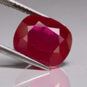 Rubí rojo de Mozambique, gema de 11 quilates, talla cojín certificada, suelta, para anillo.
