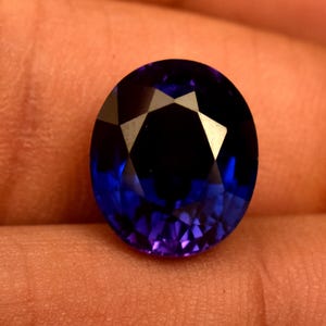 Lab Grown Purple Blue Color Sapphire Certified Oval Cut 9.70 Ct Loose Gemstone For Ring