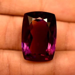 Lab Grown Certified Purple Ametrine Cushion Cut 27.95 Ct Loose Gemstone For Ring