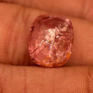 Bio Orange Padparadscha Sapphire Hard Corundum Sapphire Peach Pink Certified 12.25 Ct Cushion Cut Loose Gemstone For Ring image 5